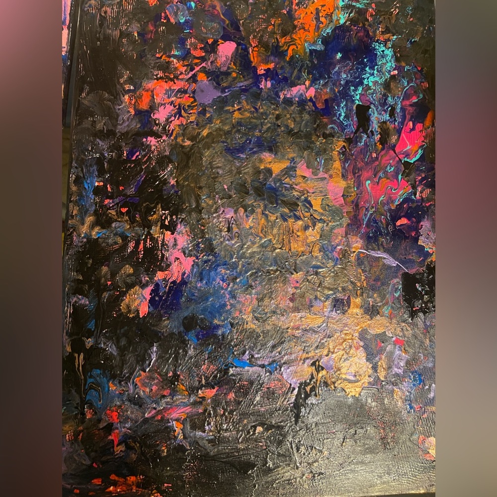 "Man" signed mixed media artwork